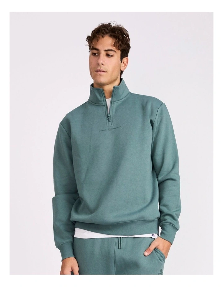 Brooklyn Men's Quarter Zip - Washed teal image 2
