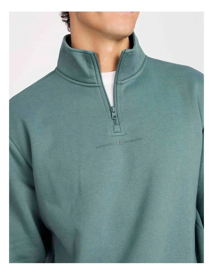 Brooklyn Men's Quarter Zip - Washed teal image 4