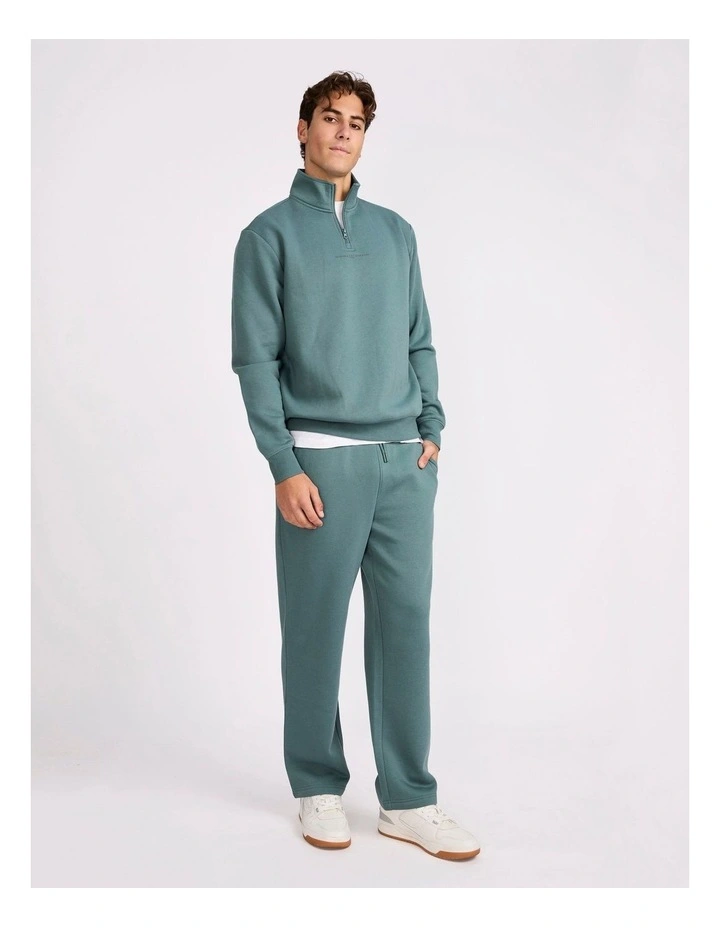 Brooklyn Men's Quarter Zip - Washed teal image 5
