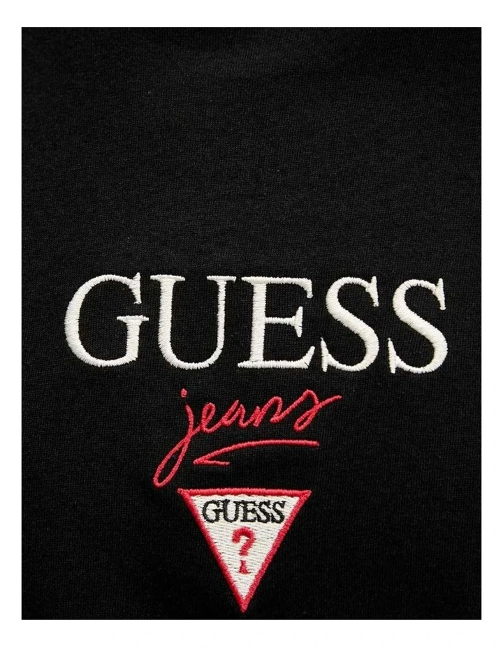 Short Sleeve Oversized Baker Logo T-Shirt in Black image 3