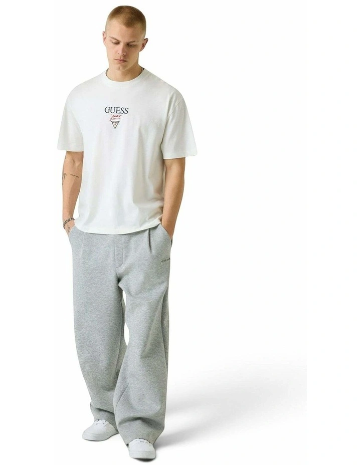 Short Sleeve Oversized Baker Logo T-Shirt in White image 2