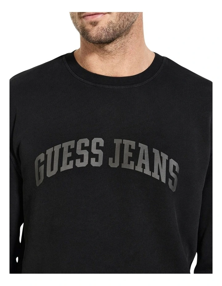 Guess Jeans Regular Sweatshirt in Black Logo image 4