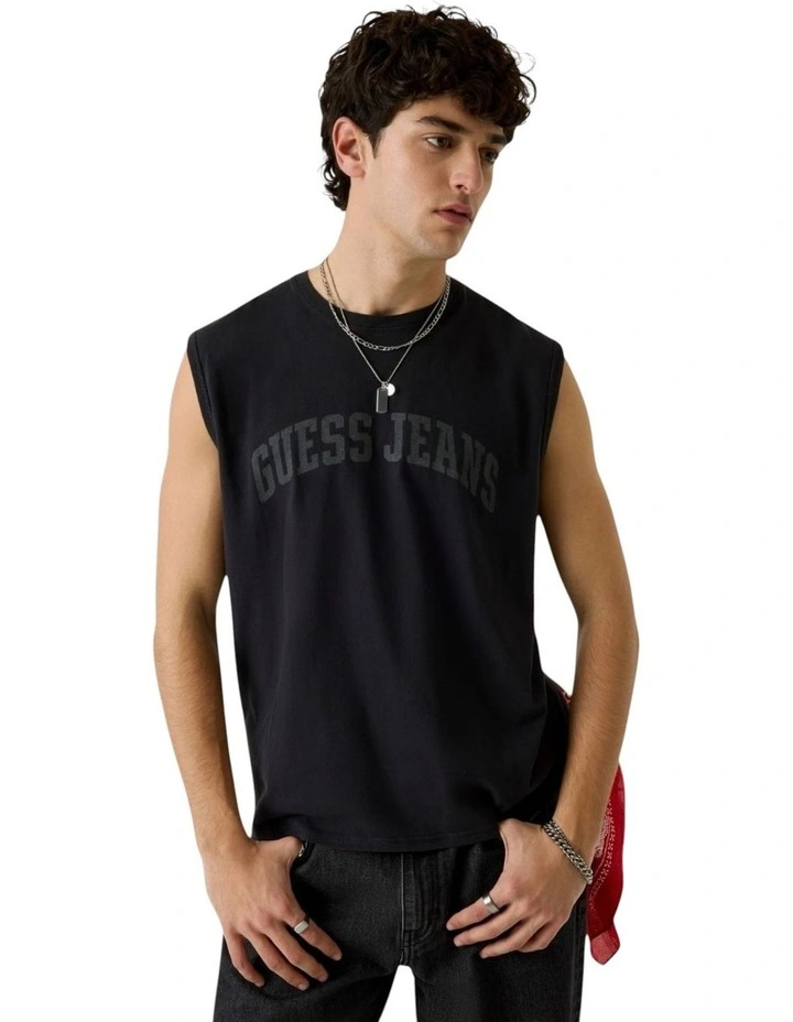 Guess Jeans Muscle Tee in Black image 1