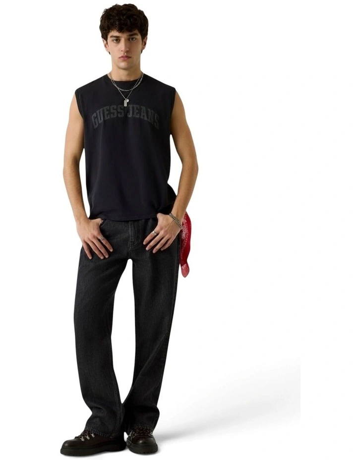 Guess Jeans Muscle Tee in Black image 2