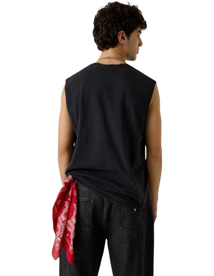 Guess Jeans Muscle Tee in Black image 3