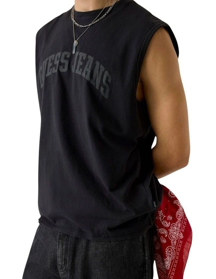 Guess Jeans Muscle Tee in Black image 4