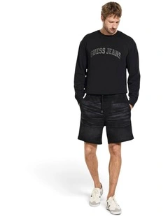 Guess Jeans Jogger Denim Shorts in Black