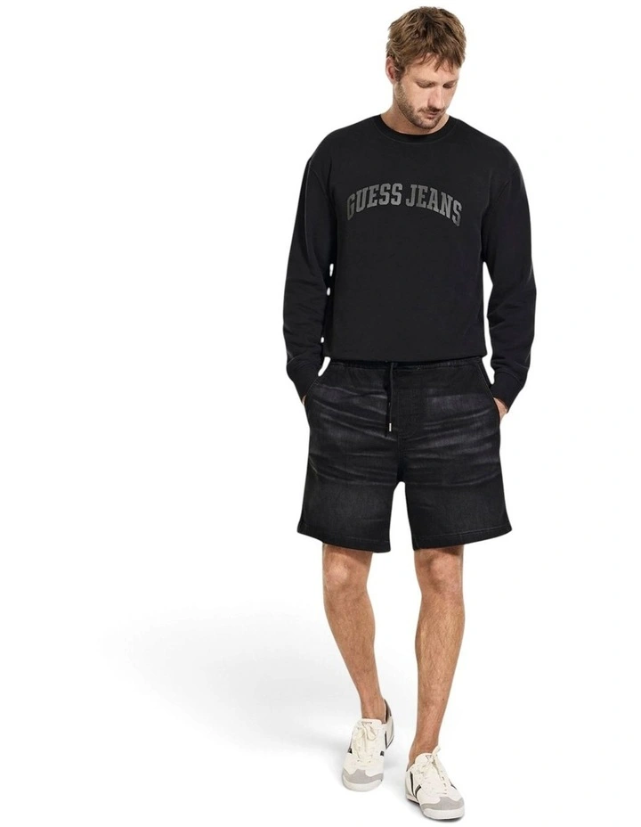 Guess Jeans Jogger Denim Shorts in Black image 1