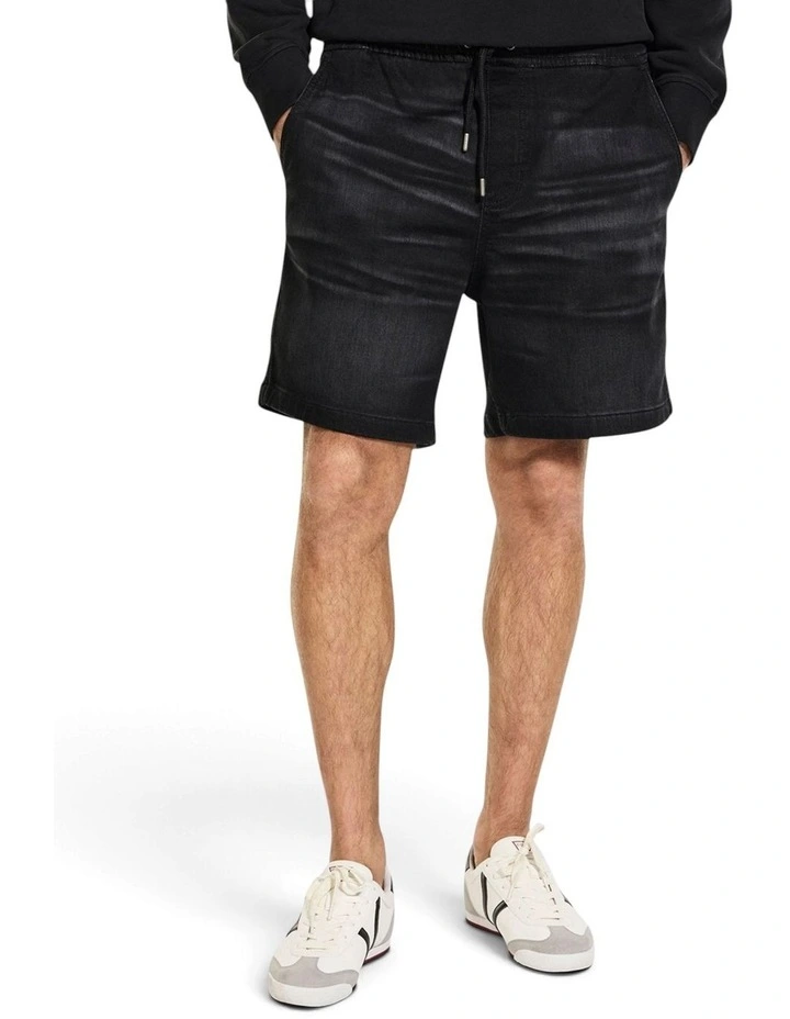 Guess Jeans Jogger Denim Shorts in Black image 2