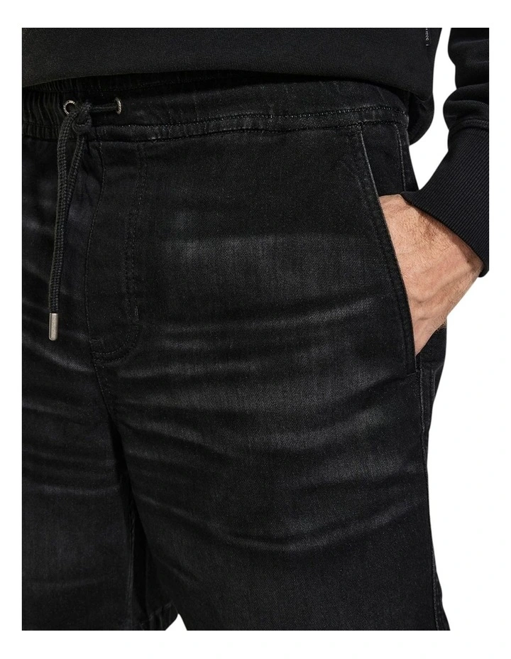Guess Jeans Jogger Denim Shorts in Black image 4