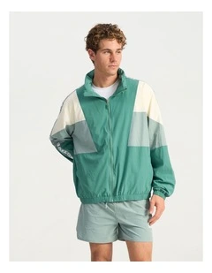 Windbreaker Hoodie in Green Multi