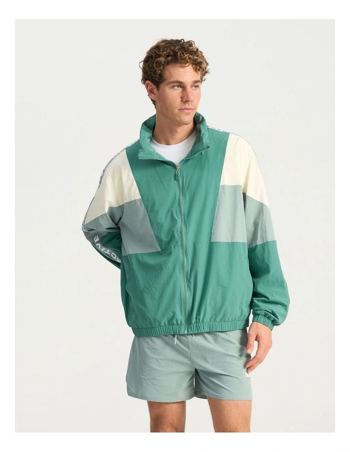 Windbreaker Hoodie in Green Multi image 1
