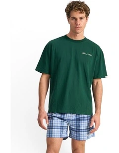 Cursive Tee in Deep Green