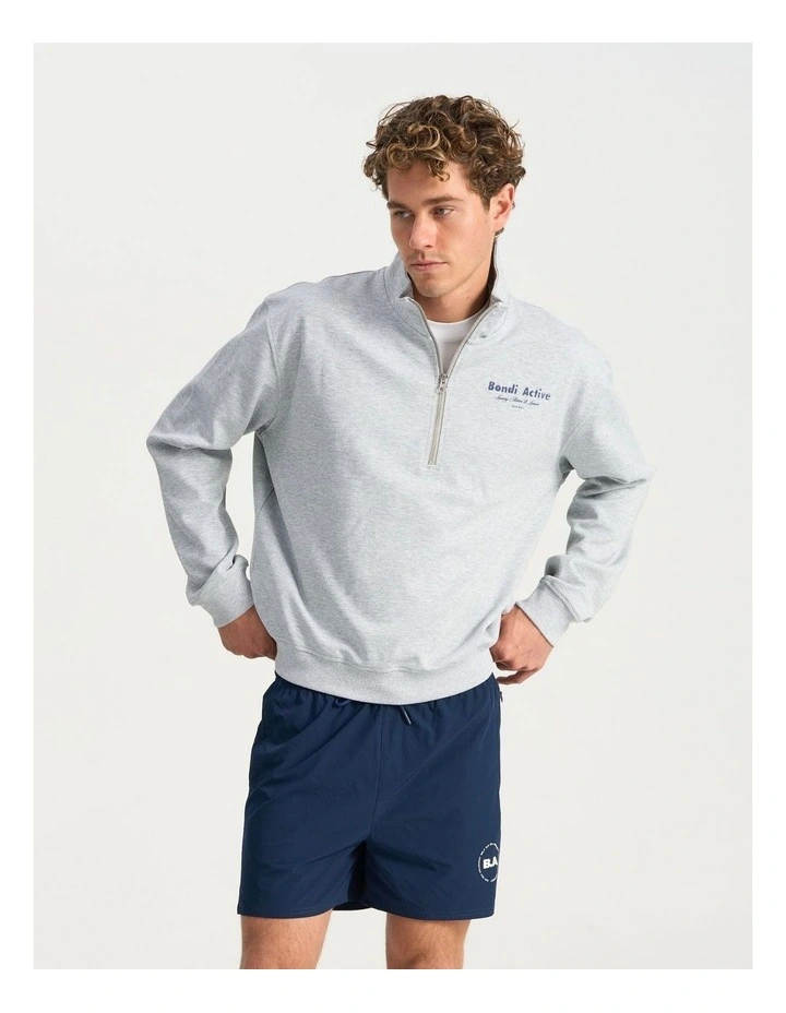 1/4 Zip Sweat in Grey Marle image 1