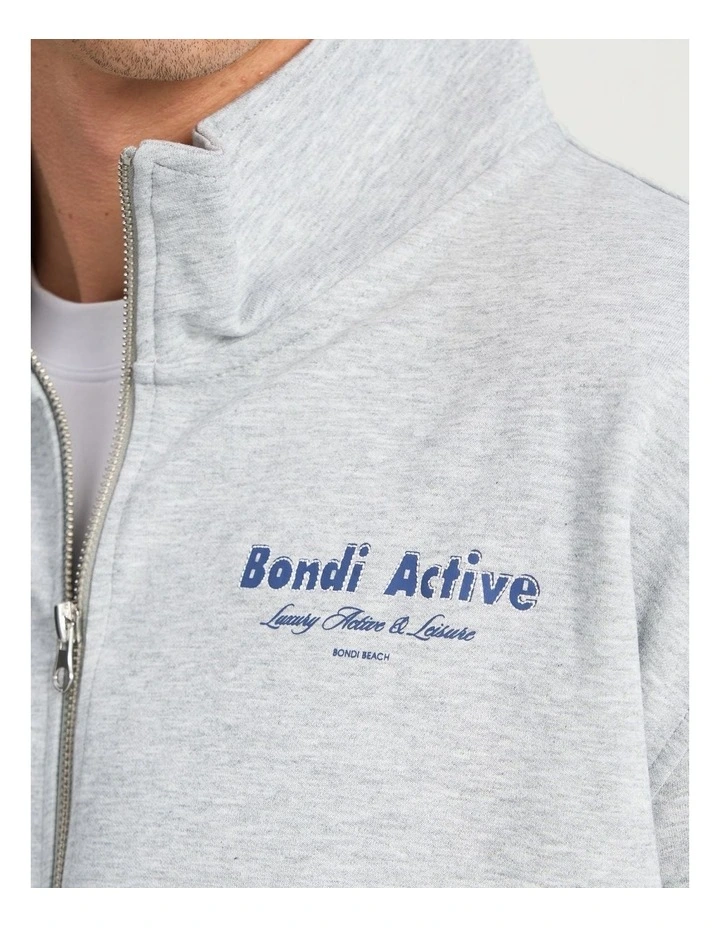 1/4 Zip Sweat in Grey Marle image 4