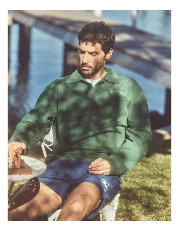 Polo Crew in Washed Green image 3