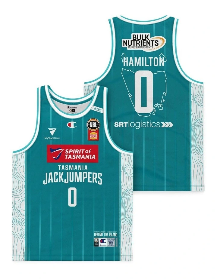 Tasmania JackJumpers 25/26 Teal Jersey in Bryce Hamilton image 1