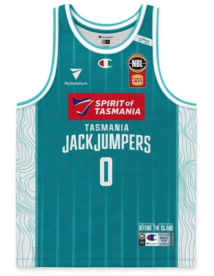 Tasmania JackJumpers 25/26 Teal Jersey in Bryce Hamilton image 2