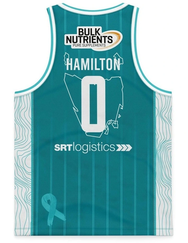 Tasmania JackJumpers 25/26 Teal Jersey in Bryce Hamilton image 3