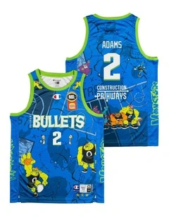 Brisbane Bullets 25/26 Space Jam Jaylen Adams Jersey 2 Piece in Blue