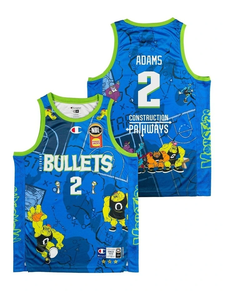 Brisbane Bullets 25/26 Space Jam Jaylen Adams Jersey 2 Piece in Blue image 1