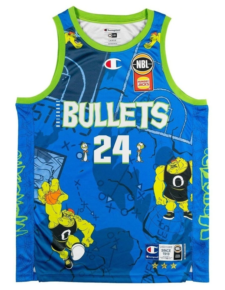Brisbane Bullets 25/26 Space Jam Tyrell Harrison Jersey Pack of 2 in Blue image 3