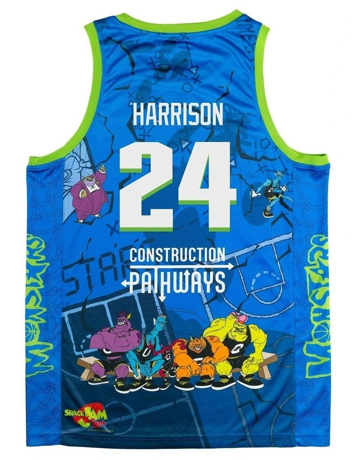 Brisbane Bullets 25/26 Space Jam Tyrell Harrison Jersey Pack of 2 in Blue image 4