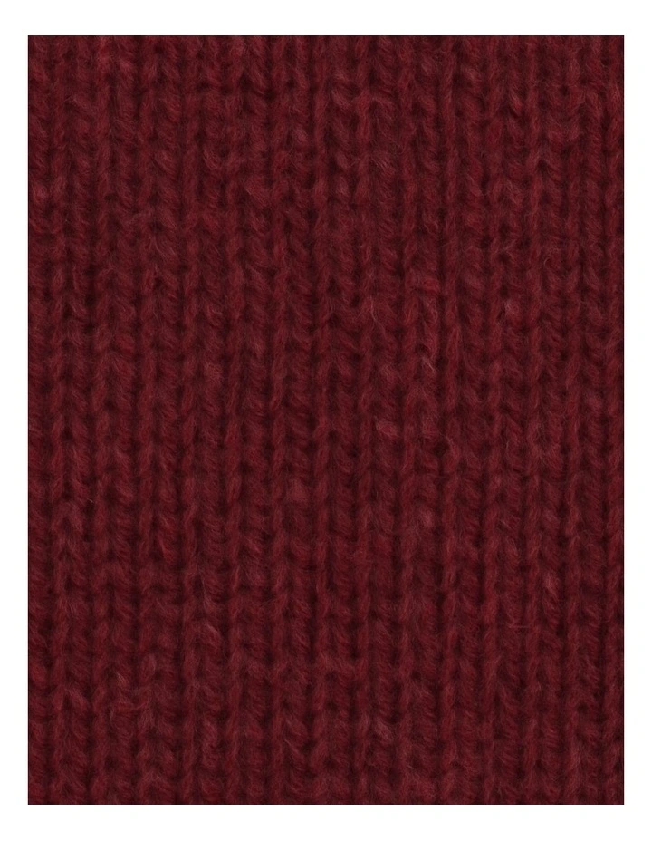 100% Shetland Ragg Wool Crew Round Neck Knit Jumper in Burgundy image 2