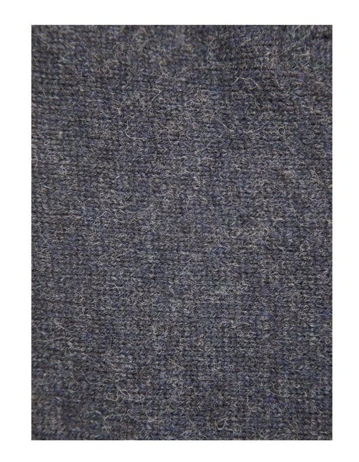 100% Shetland Ragg Wool Half Zip Up Knit Jumper in Denim Blue image 4
