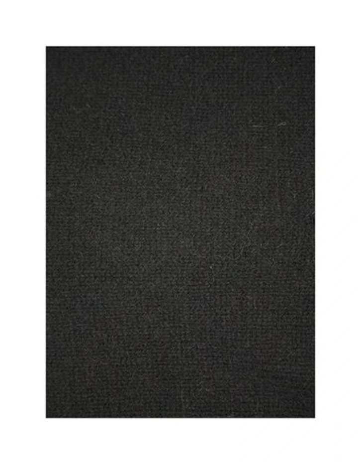 100% Shetland Ragg Wool V Neck Knit Jumper in Plain Black image 5