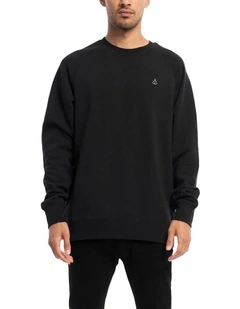 Stock & Co Anchor Embroidery Crewneck in Black