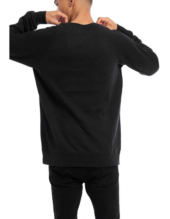 Stock & Co Anchor Embroidery Crewneck in Black image 2