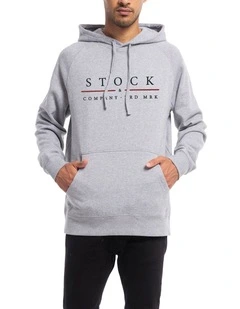 Red Line Hoodie in Marle Grey