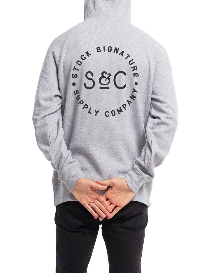 Stamped Signet Hoodie in Marle Grey image 2