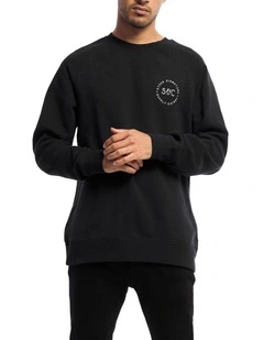 Stamped Signet Crewneck in Black