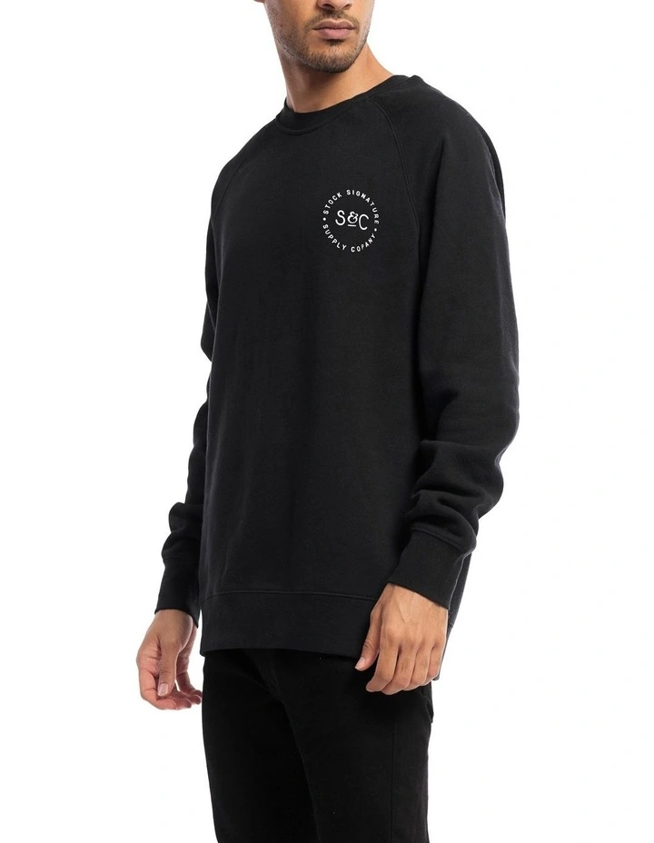 Stamped Signet Crewneck in Black image 3