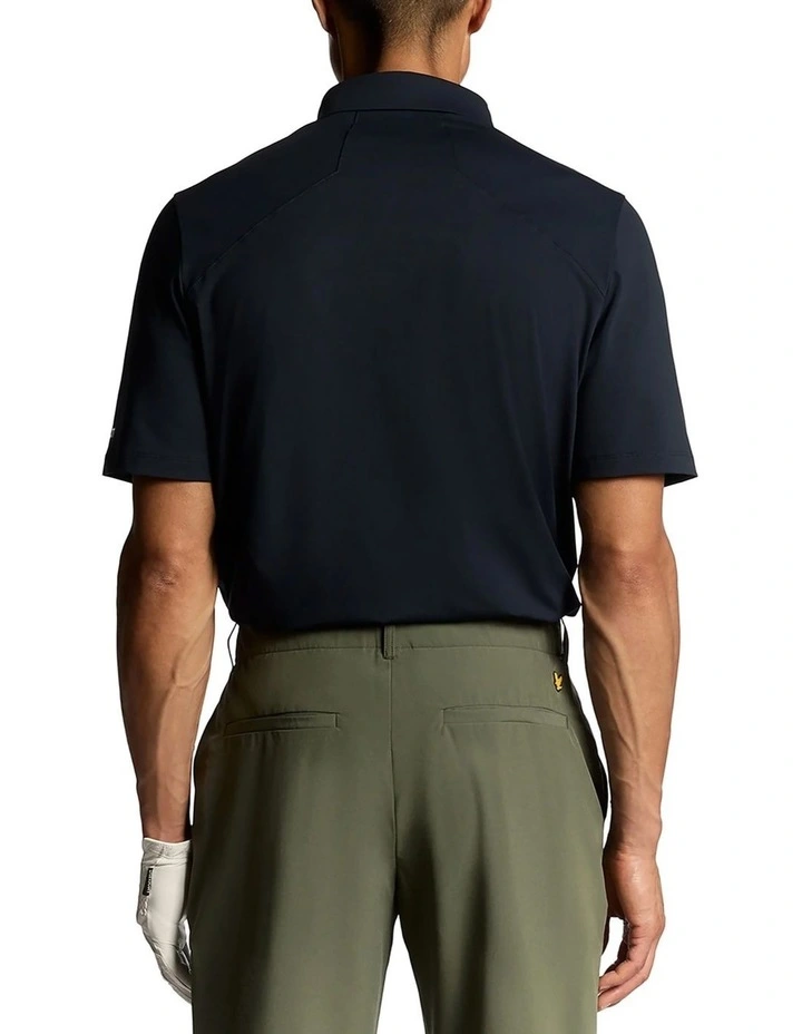 Shank Button Golf Polo Shirt in Blue image 2