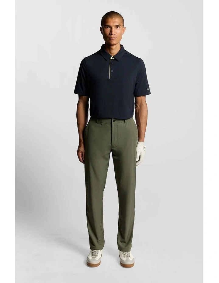 Shank Button Golf Polo Shirt in Blue image 4