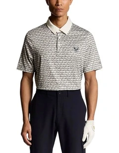Divot Golf Polo Shirt in White