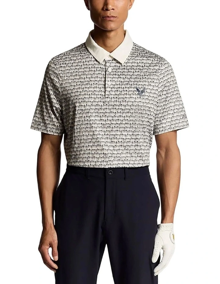 Divot Golf Polo Shirt in White image 1