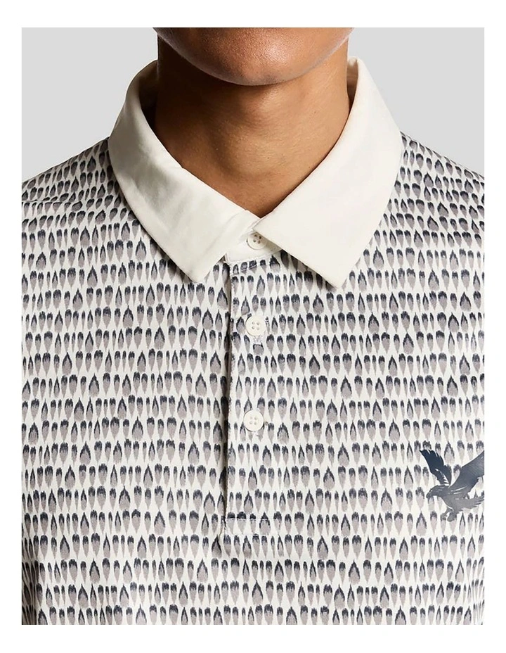 Divot Golf Polo Shirt in White image 3