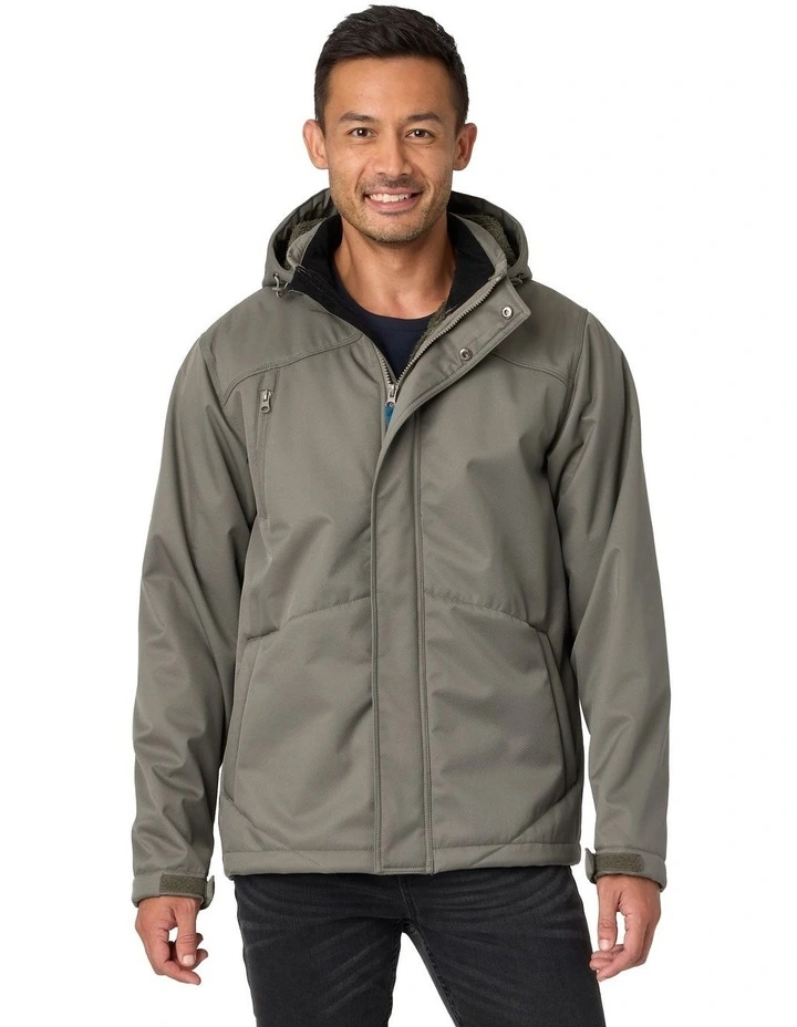 Jones Warm Softshell Coat in Olive image 1