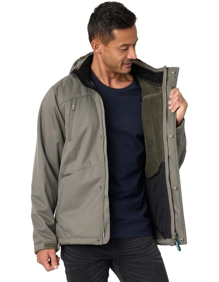 Jones Warm Softshell Coat in Olive image 4