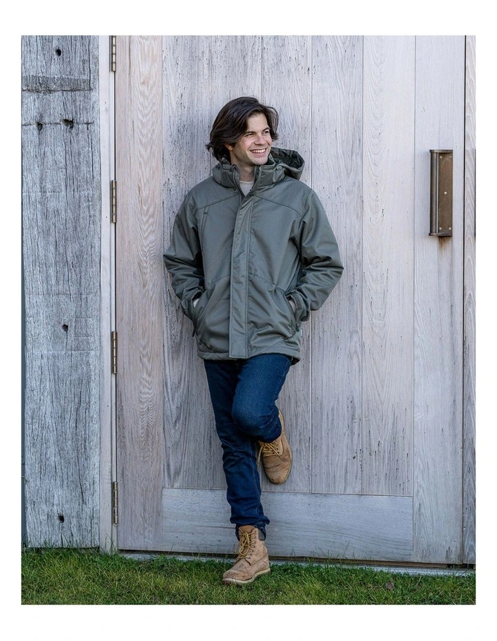 Jones Warm Softshell Coat in Olive image 5