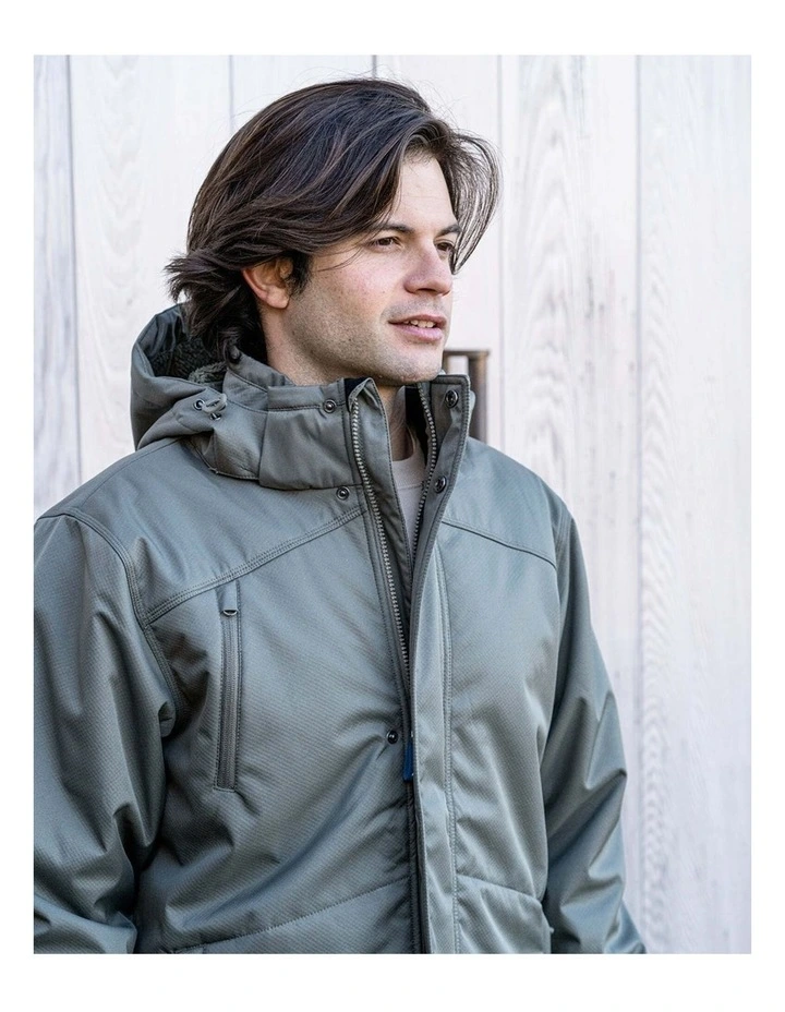 Jones Warm Softshell Coat in Olive image 6