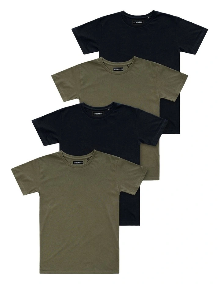 4-Pack Stock Tee in Multi image 1