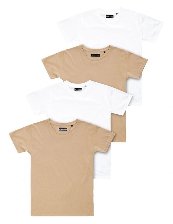 4-Pack Stock Tee in Multi image 1