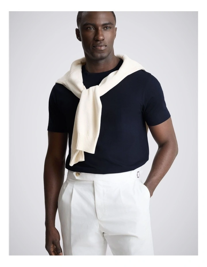 Navy Cotton Crew-Neck T-Shirt image 1