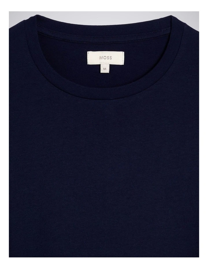 Navy Cotton Crew-Neck T-Shirt image 5