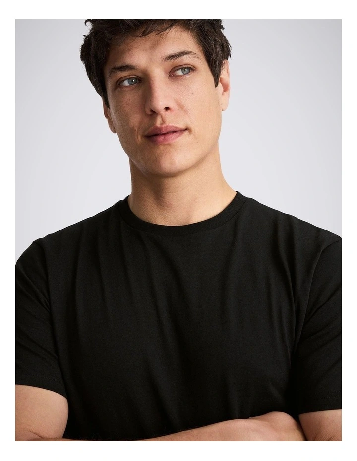 Black Cotton Crew-Neck T-Shirt image 3